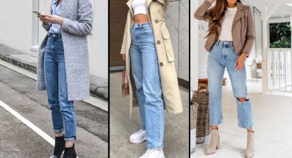 ¿Cómo usar mom jeans en invierno para lucir más alta a los 40 años?
