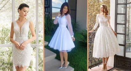 5 vestidos de novia cortos y elegantes para boda civil