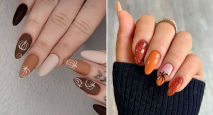 5 ideas de diseños de uñas de calabaza y colores claros para Halloween