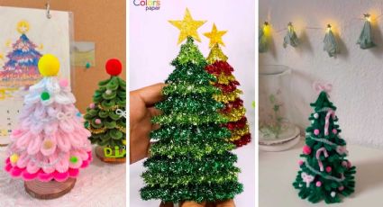 3 ideas de árbol de Navidad con limpiapipas: tutorial