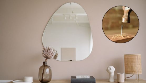 5 formas de poner espejos en la pared sin marco y sin clavos