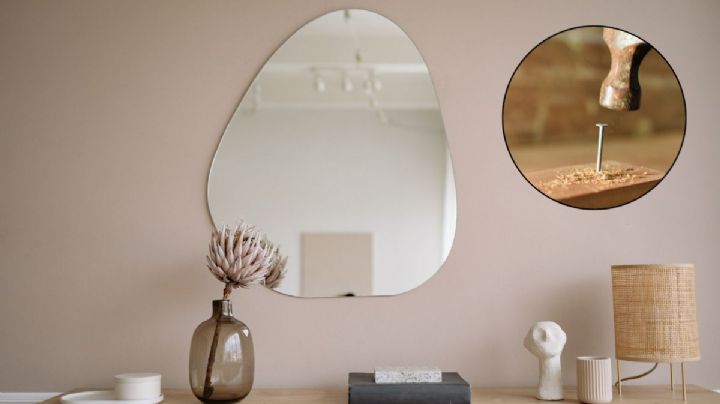 5 formas de poner espejos en la pared sin marco y sin clavos