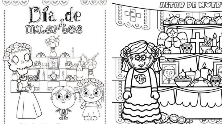 Dibujos de ofrendas de Día de Muertos: 5 plantillas para imprimir y colorear