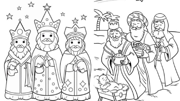 Dibujos de los Reyes Magos para imprimir y colorear con tus hijos este 6 de enero