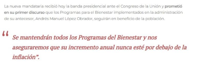 ¿Cuáles son los nuevos programas bienestar de Claudia Sheinbaum?