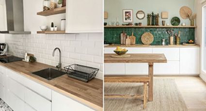 ¿Cómo decorar una cocina con azulejos y madera?