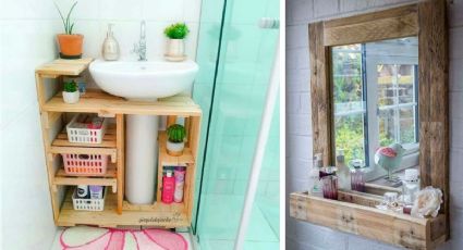 Material reciclado: 4 muebles hechos con palets de madera ideales para el baño