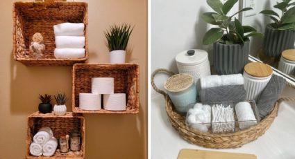 Decoración del hogar: 4 ideas para organizar el baño con cestas de mimbre