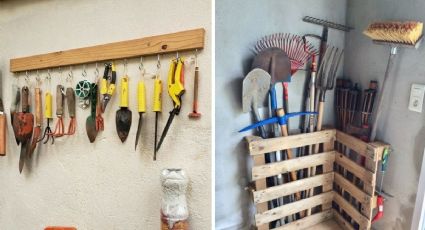 4 ideas ingeniosas para organizar las herramientas de jardín o patio con material reciclado