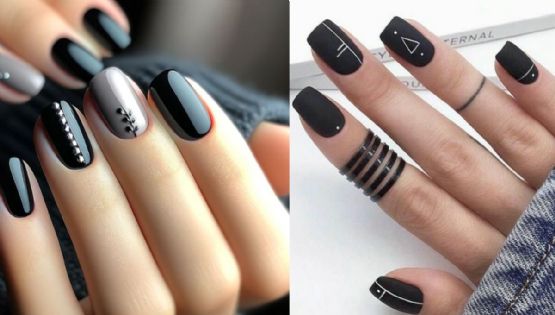 5 diseños de uñas de gelish negras bonitas y sencillas para verte elegante