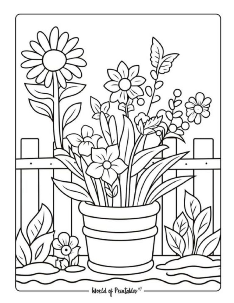 Plantillas para colorear de arteterapia: flores sencillas