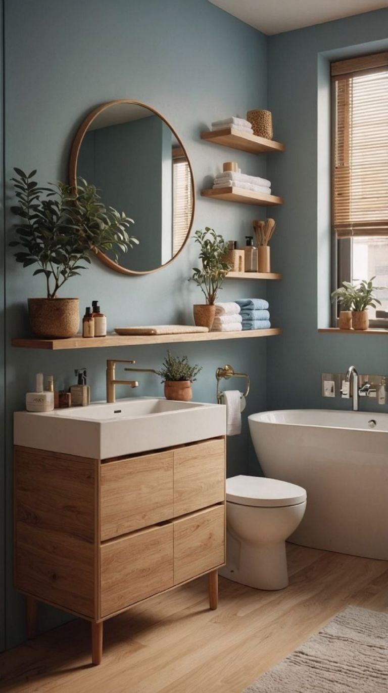 Ideas bonitas para decorar mitad pintado y mitad con azulejos el baño