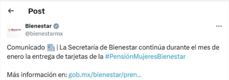 Cuando es la entrega de las tarjetas de la Pensión mujeres con bienestar