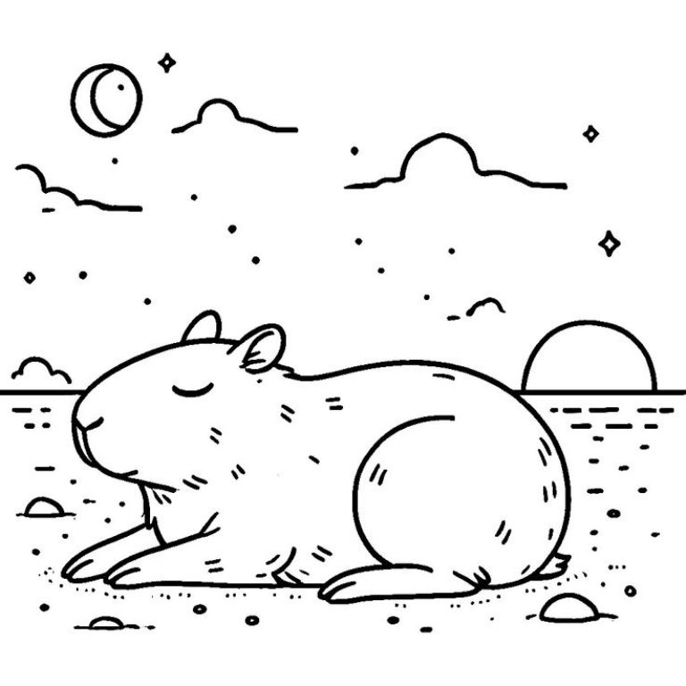 dibujo de capibara durmiendo