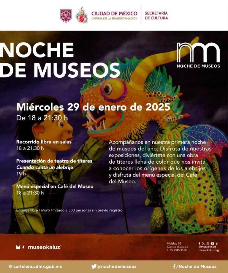 Actividades en las Noches de Museo enero 2025 en el Museo Kaluz