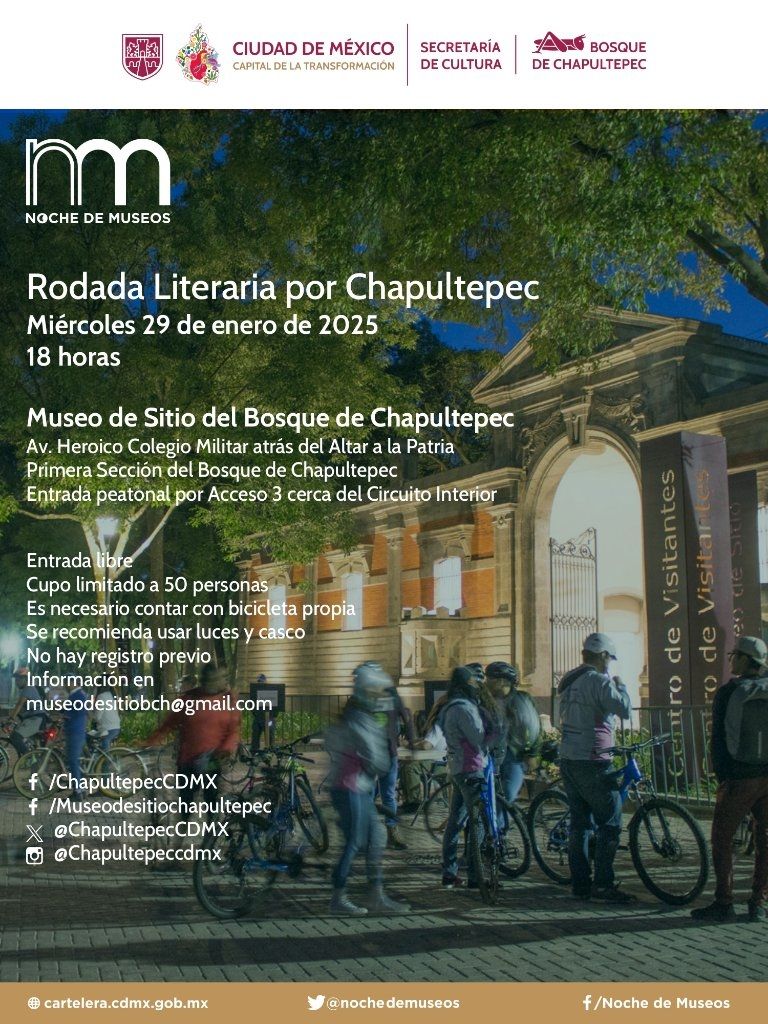 Actividades en las Noches de Museo enero 2025 en el Museo de Sitio del Bosque de Chapultepec