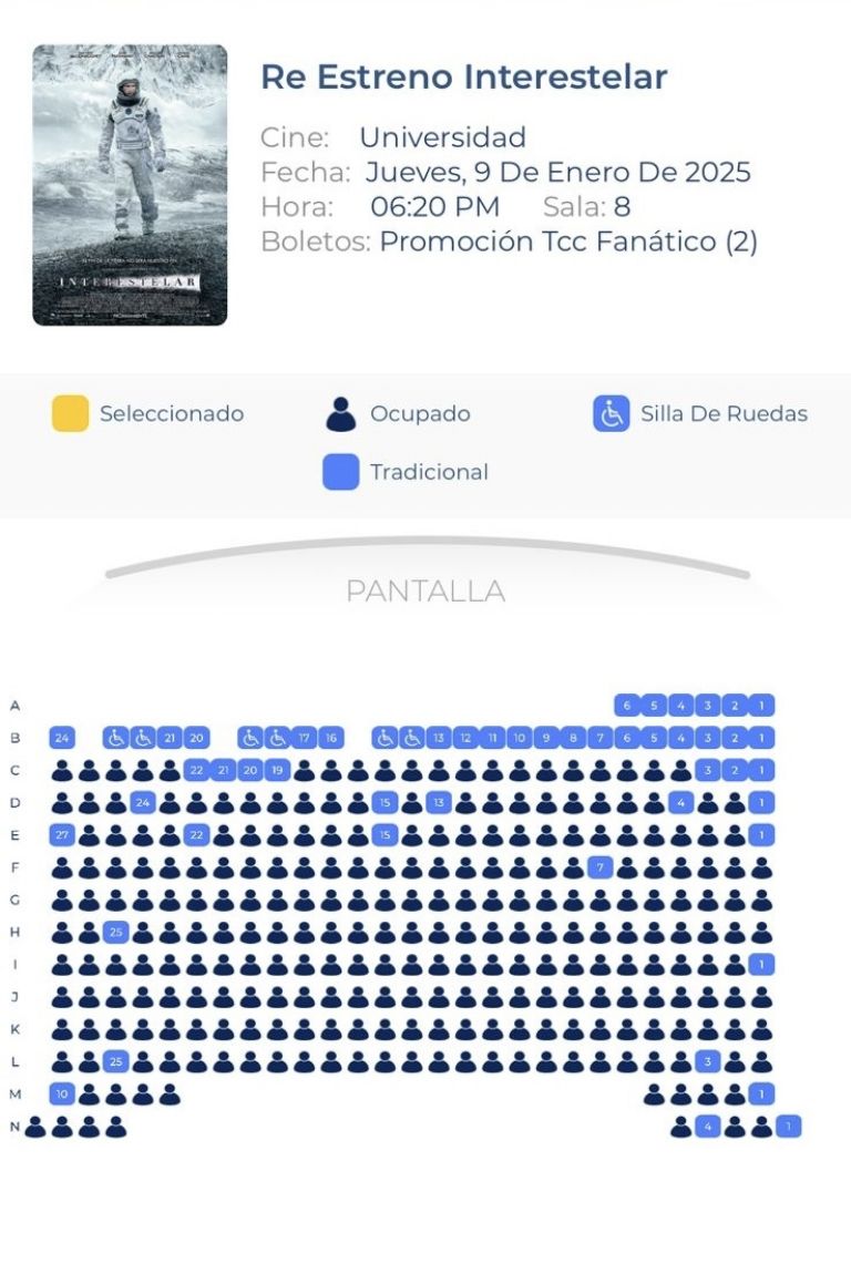 Premios de las entradas para Interstellar en Cinépolis