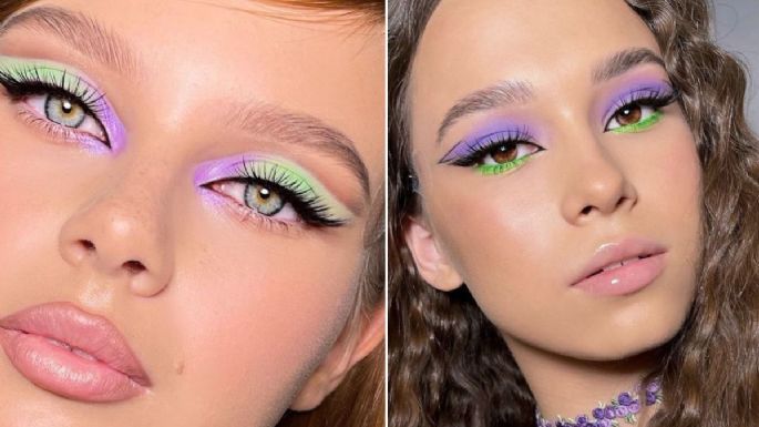 Delineado de color morado y verde: 3 ideas para combinar los tonos de marzo