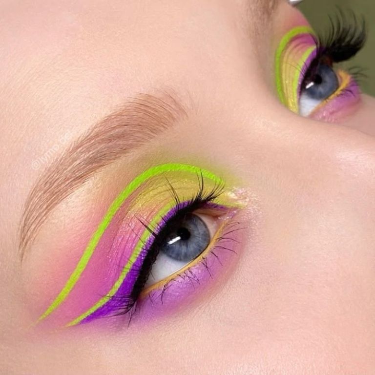 Maquillaje de color morado y verde ideas