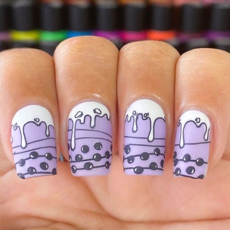 Ideas de manicura bubble tea nails