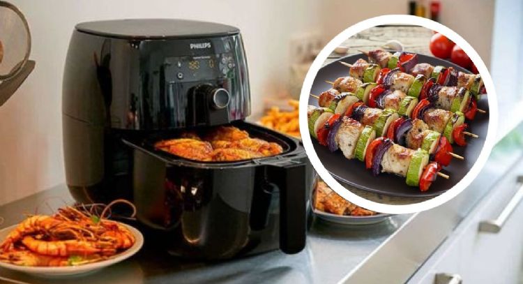 Prepara esta receta de brochetas de pavo hechas en tu freidora de aire