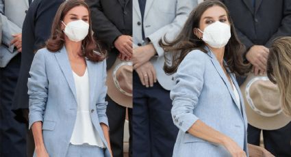 La reina Letizia usa el traje azul perfecto contra el calor