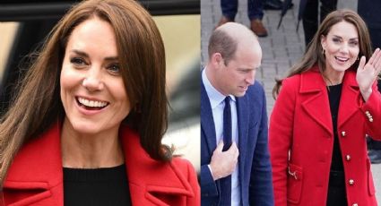 El hermoso abrigo rojo con el que Kate Middleton regresó a sus actividades de trabajo
