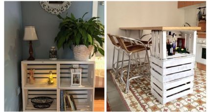 Ideas innovadoras para hacer muebles con huacales para tu sala o cocina