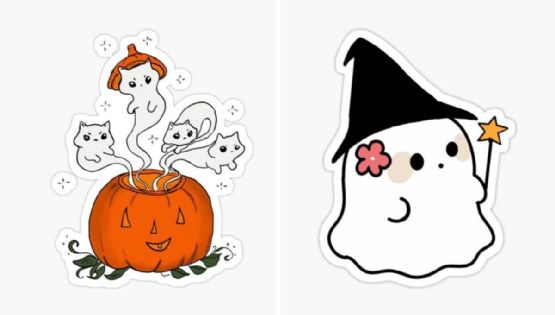 Stickers de fantasmas para enviar por WhatsApp en Halloween y Día de Muertos