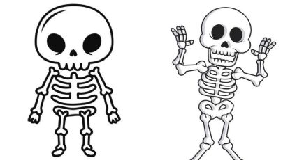 Día de Muertos: dibujos de huesos y esqueletos para imprimir y colorear