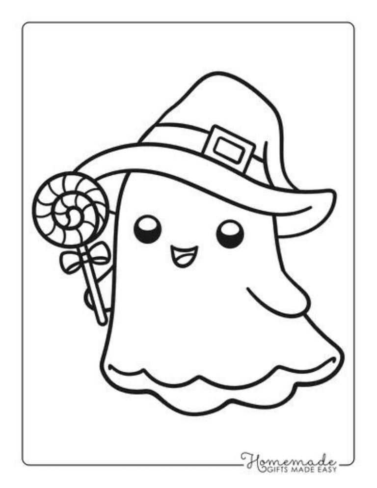 Dibujo de halloween de fantasma para colorear