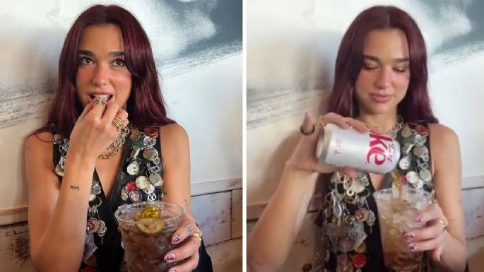 ¿A qué sabe? Dua Lipa sorprende con bebida de Coca Cola Light, jugo de pepinillos y jalapeños