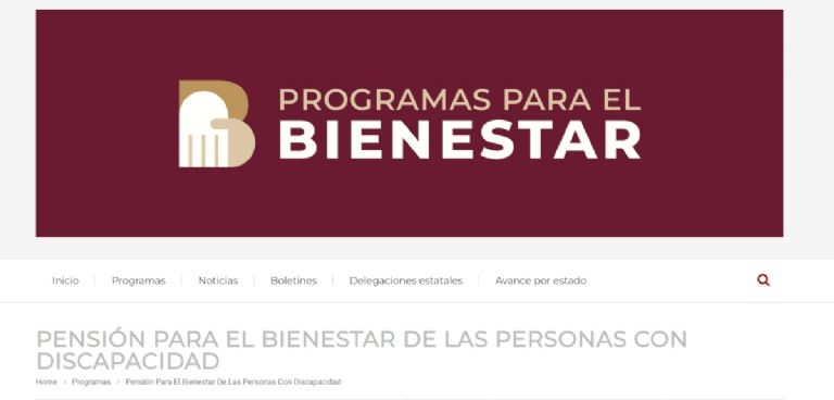 que es el programa social pension del bienestar para personas con discapacidad