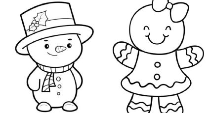 Dibujos de Navidad kawaii para colorear: imágenes para imprimir gratis