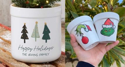 Macetas navideñas: 5 diseños para pintar a mano para tus plantas