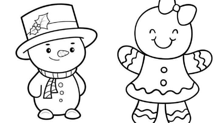 Dibujos de Navidad kawaii para colorear: imágenes para imprimir gratis