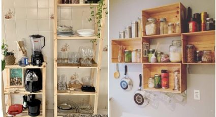 ¿Cómo decorar la cocina con cajas de madera? 4 ideas para organizar tu casa