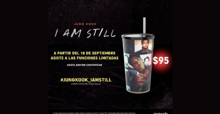 vaso coleccionable de Jungkook en Cinépolis