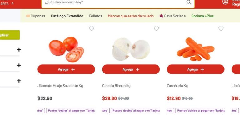 qué verduras están en oferta hoy en soriana