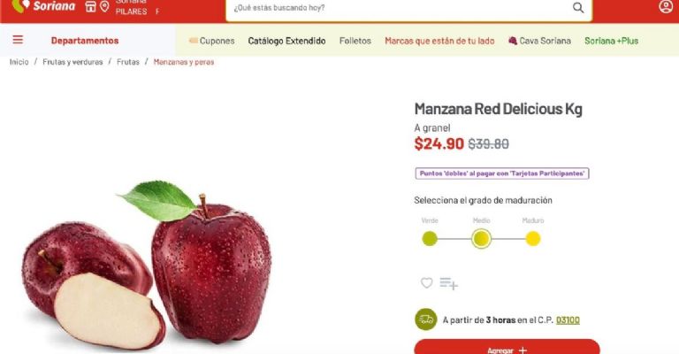 qué frutas están en oferta hoy en soriana