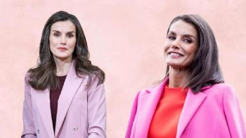 Con look arriesgado, la reina Letizia enseña a combinar el rojo con el rosa a los 50 años