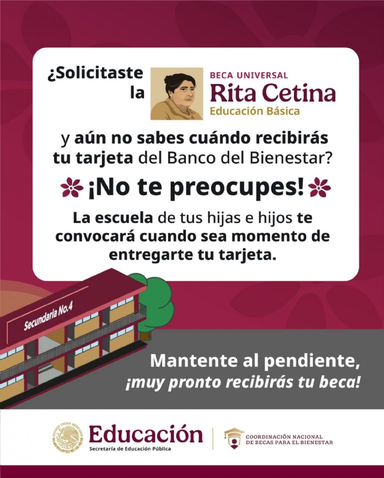 ¿cuándo se hace la entrega de las tarjetas de la beca rita cetina?