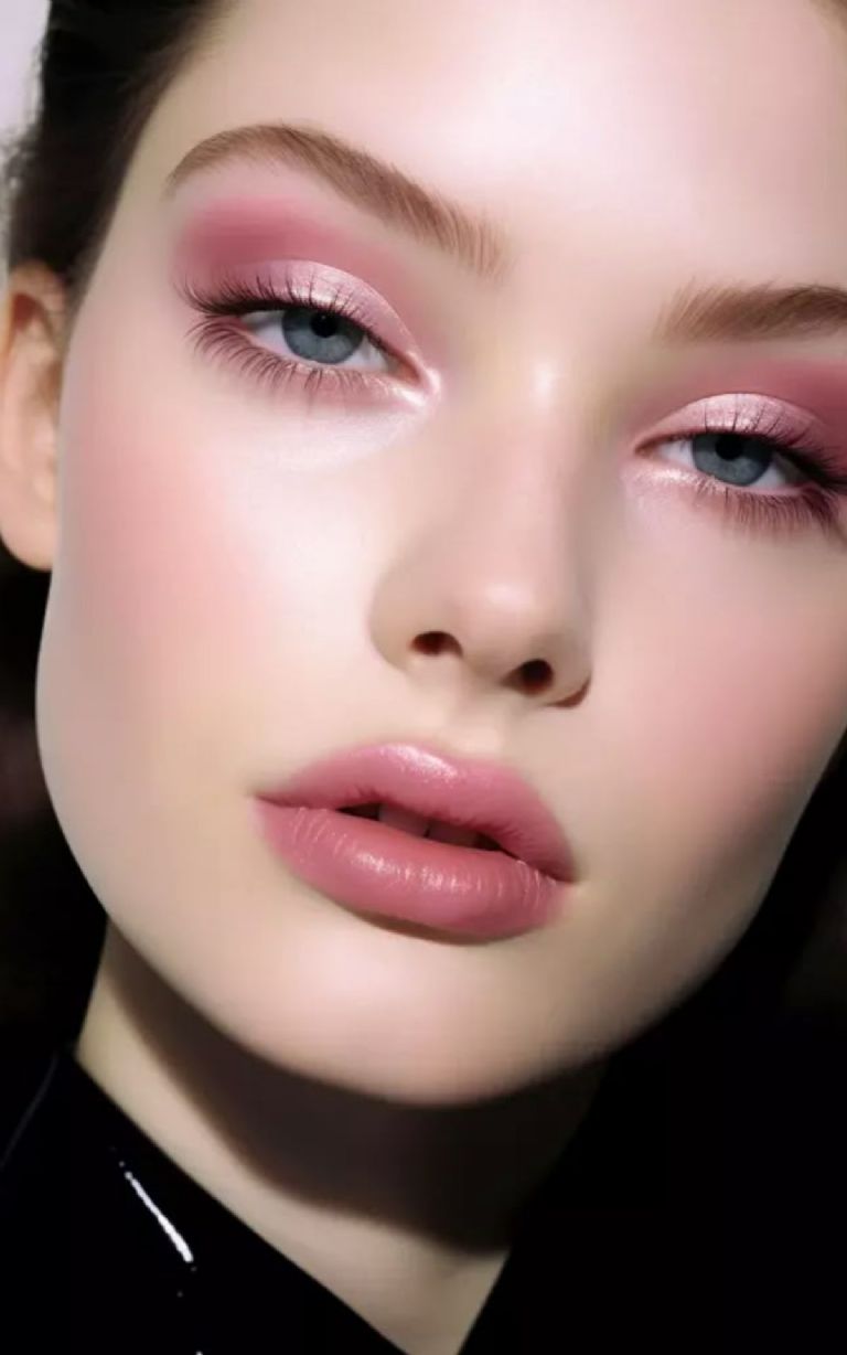 Maquillaje rosa pastel para mujeres Piscis