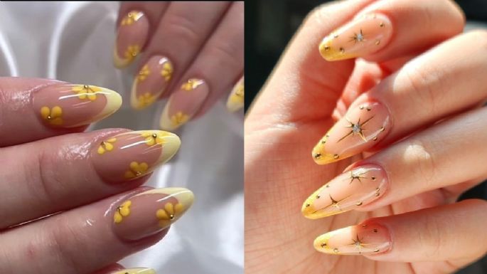 4 diseños de uñas en color amarillo el color más trendy de primavera