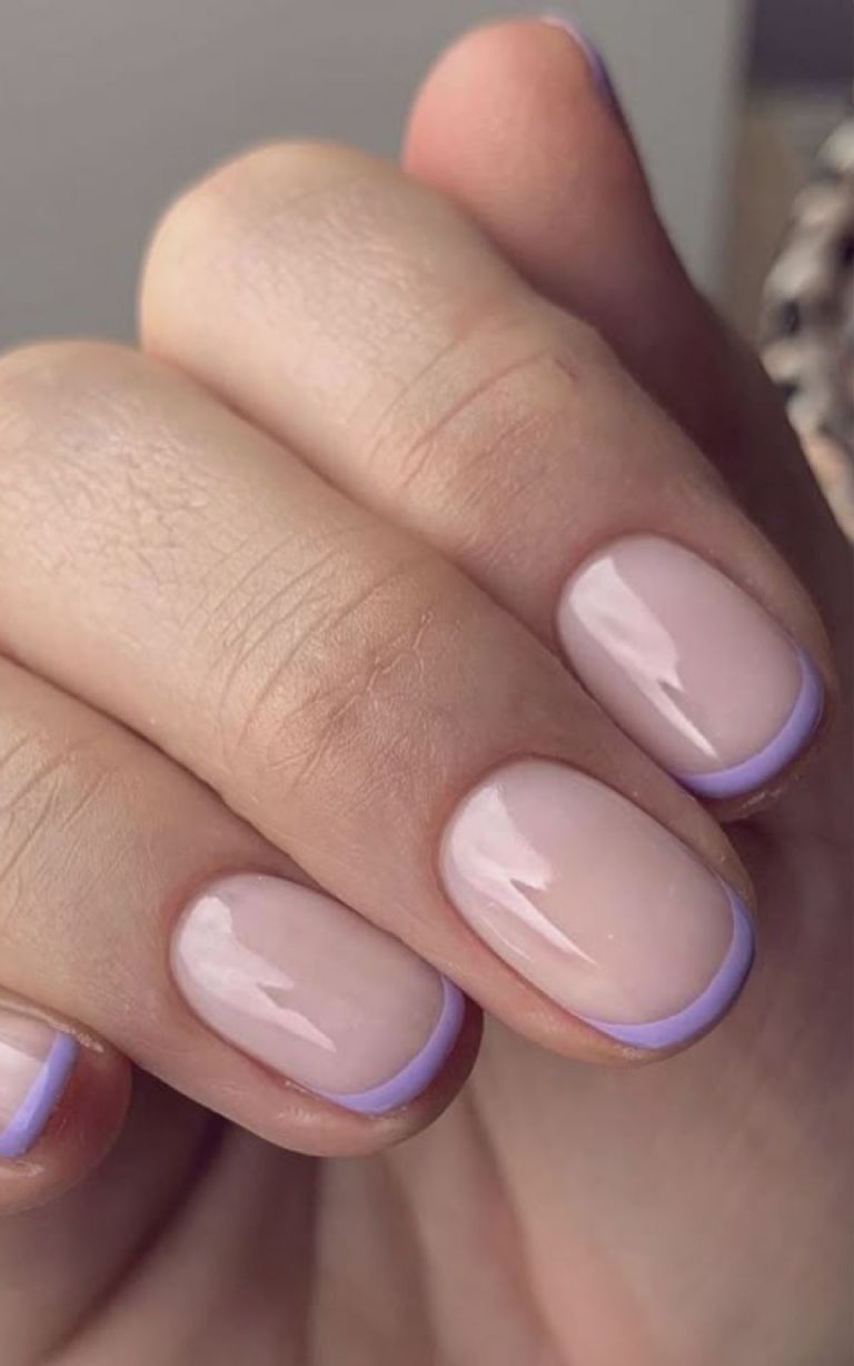 Manicura french en color lila